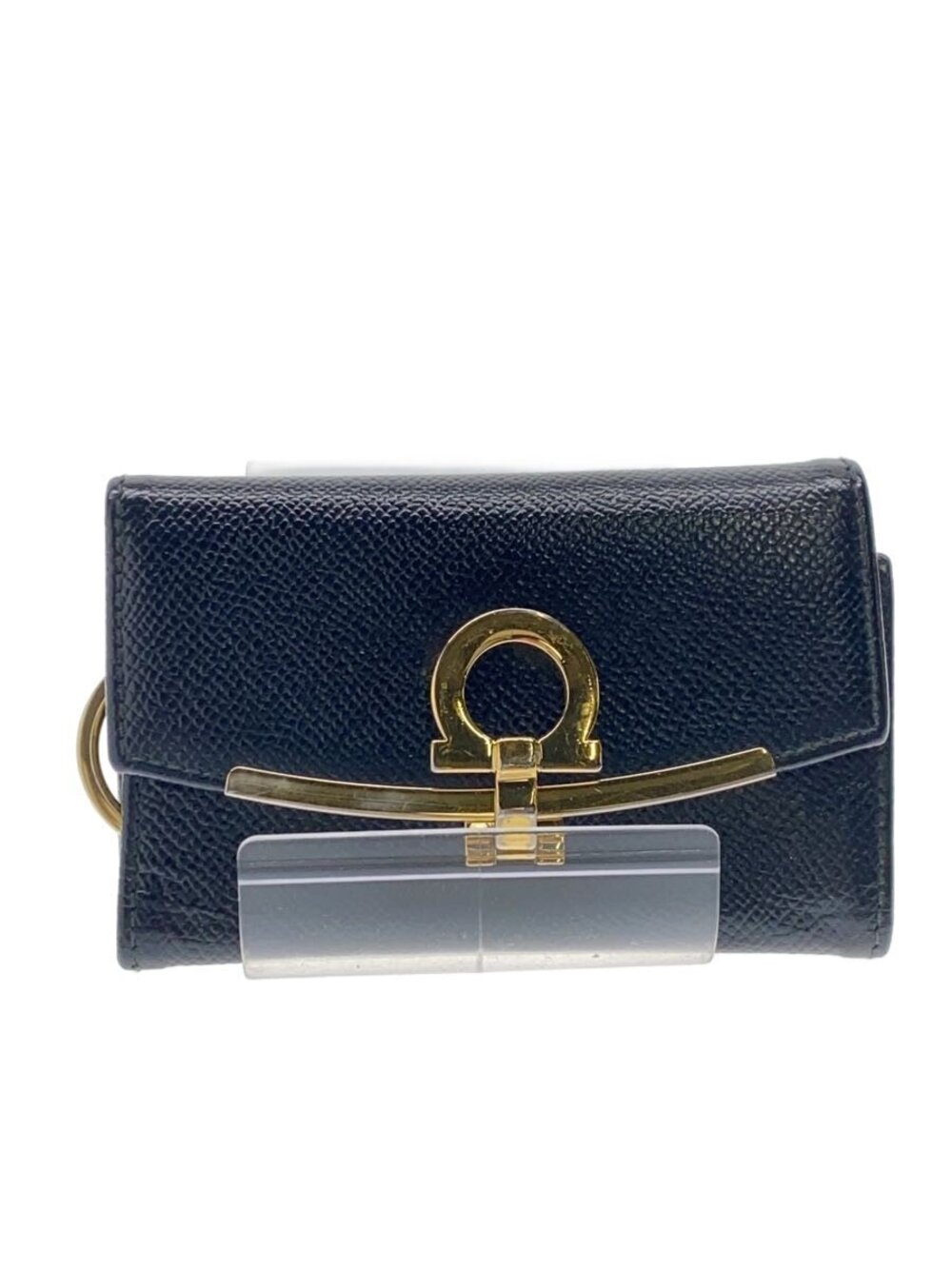 Salvatore Ferragamo Key Case Wallet Leather Black